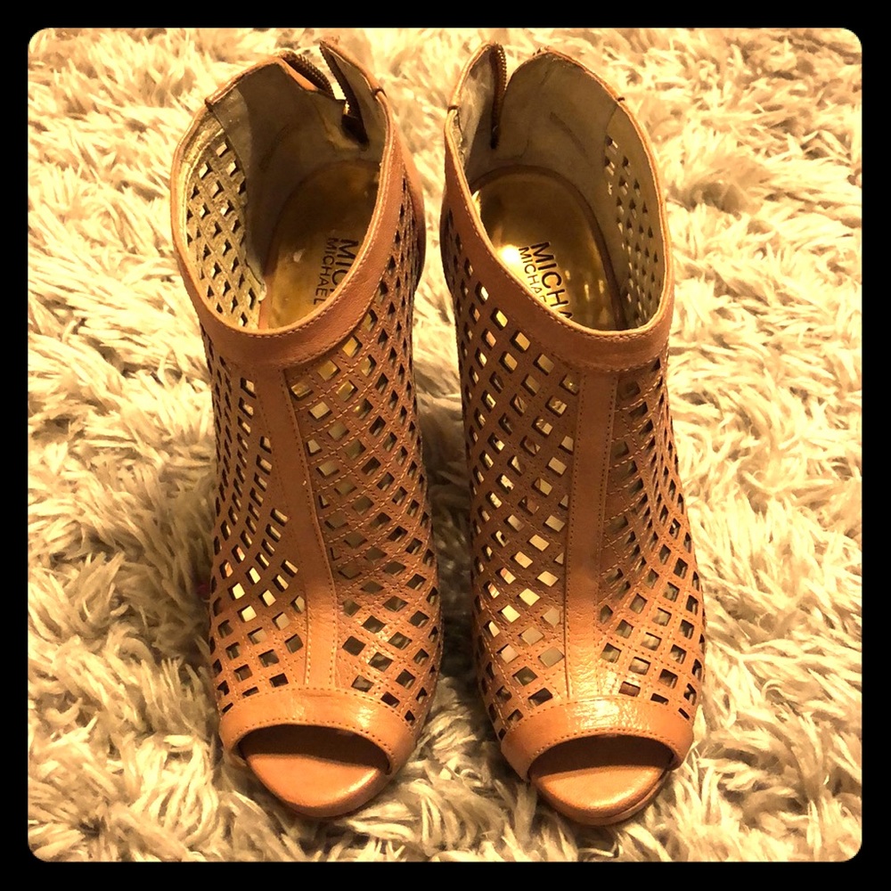 Michael Kors Open toe booty (cognac)